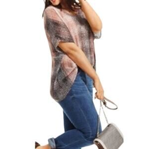 CAbi 240 Womens Ombre Dot Semi Sheer Flowy Top Blouse S